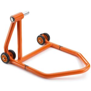 Rear wheel work stand for single-sided swing arm